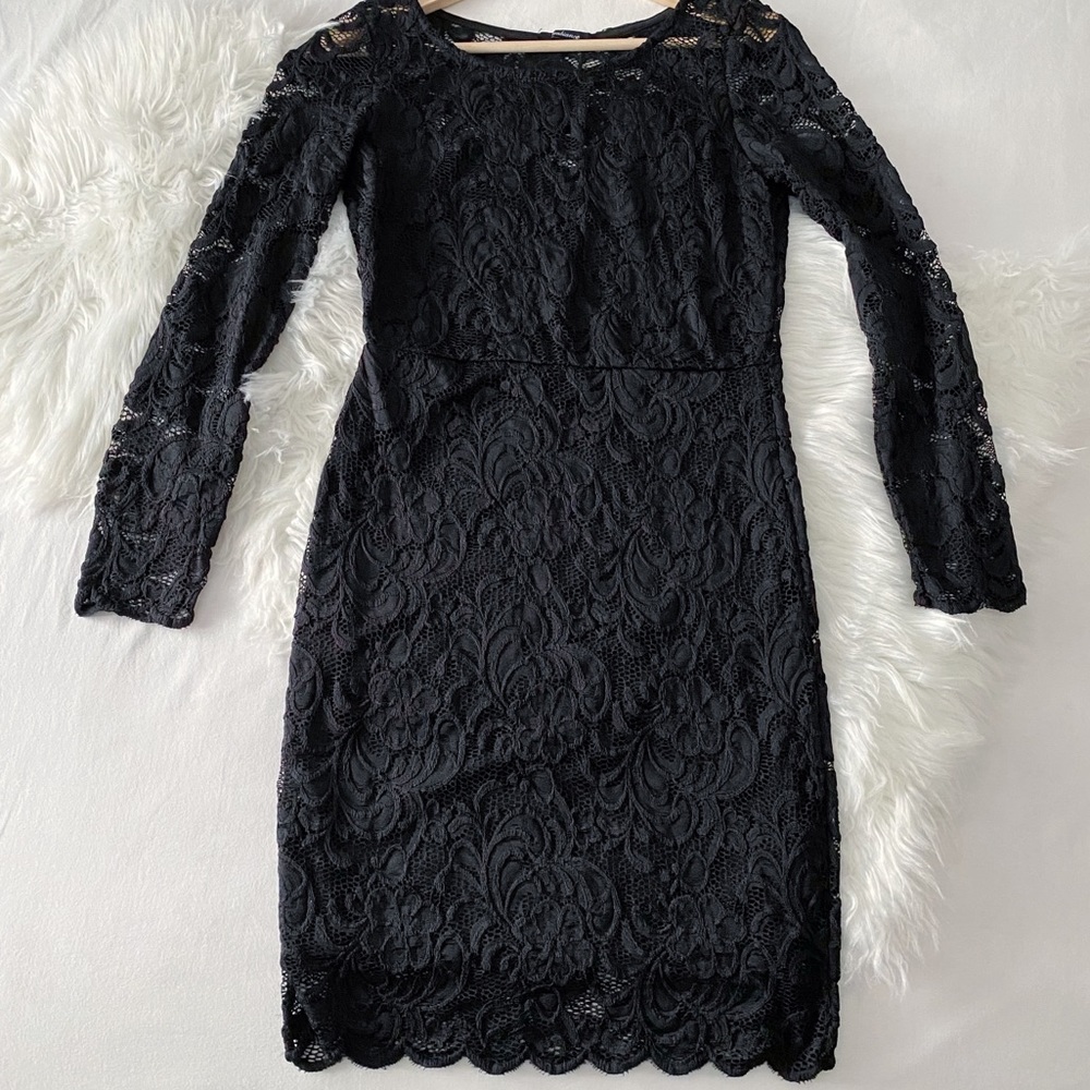 Black Lace • Long Sleeve Dress